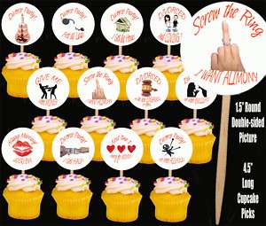 Divorce Party for HER Cupcake Picks Cake Toppers 12 pcs  