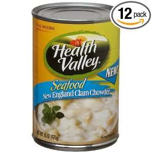 Health Valley Soup Clam Chowder New England 15 Ounce Units (Pack of 12 