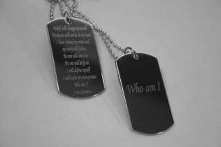 MOTIVATIONAL DOG TAGS MILITARY STYLE CUSTOM NECKLACE  