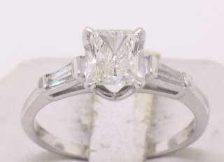 Platinum Radiant 1.28ctw Diamond Engagement Ring GIA  