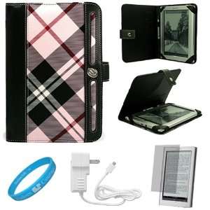 Pink Plaid Premium Executive Melrose Leather Protective Book Style 