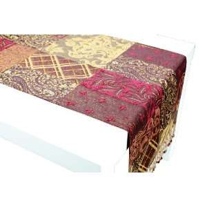   Table Runner   14 x 72, Polyester Jacquard, Reversible   Coffee Brown