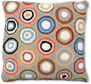 Decorative Hooked Circles Designer Throw Pillow  