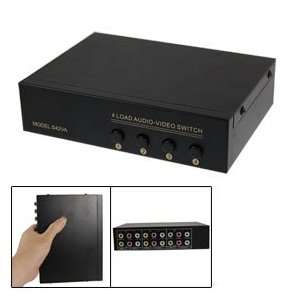  4 Input 2 Output Composite RCA Audio Video Switch Selector 