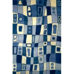  Momeni New Wave Blue Contemporary 26 x 12 Runner Rug 