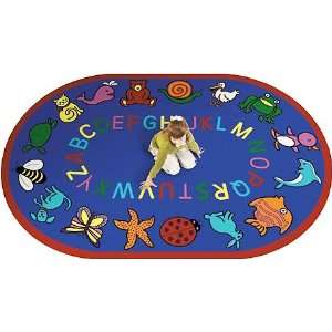   CC Oval ABC Animal Rug 5 ft 4 inches by 7 ft 8 inches