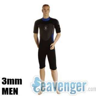 3mm Seavenger scuba diving shorty wetsuit men stretch  
