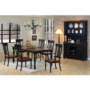  Country Look Dining Room Set in Black/Pine Finish by 