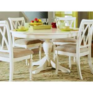   Light Round Dining Table w/16 Leaf (Country White)