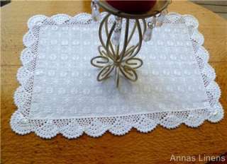 Pretty Traycloth Centre Doily White Crochet Lace  
