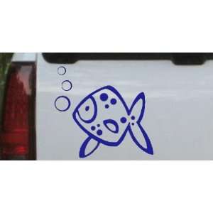 Cute Fish Animals Car Window Wall Laptop Decal Sticker    Blue 12in X 