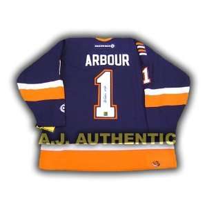  Al Arbour Autographed Jersey   NY Stanley Cup 