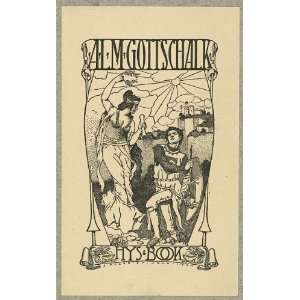  Bookplate,Alfred Moreau Gottschalk,J. Allen St. John