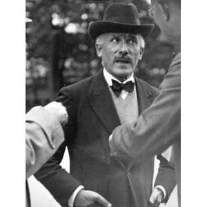Famous Maestro Arturo Toscanini Stopping in Street and Talking to 2 