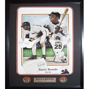 Barry Bonds San Francisco Giants 16x20 Custom Framed Lithograph with 