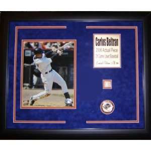 Carlos Beltran Mets 8x10 Framed w/Game Used Baseball Piece