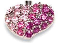   , Stainless Steel and Crystal Heart Belly Bar, 1 by Paris Hilton