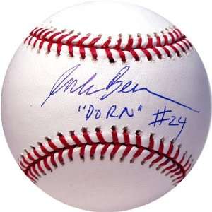 Corbin Bernsen MLB Baseball w/ #24 & Dorn Inscriptions