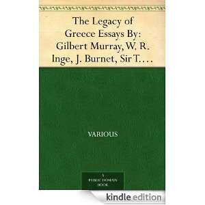  Murray, W. R. Inge, J. Burnet, Sir T. L. Heath, Darcy W. Thompson 