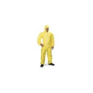  DUPONT QC127TYLMD000400 Hooded Coverall,Yellow,M,PK 4 