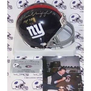  New York Giants Frank Gifford Hand Signed Mini Helmet 