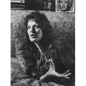 Feminist Author Germaine Greer Speaking in Serious Portrait Stretched 