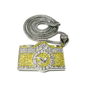 Gucci Mane Waka Brick Squad Camera Pendant Chain Silver/Yellow
