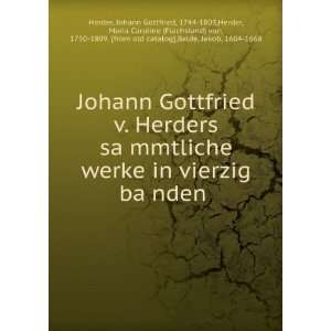   ?mmtliche werke in vierzig baÌ?nden Herder Johann Gottfried Books