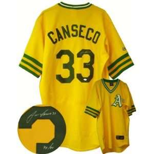 Jose Canseco Signed Authentic As Yellow Jersey 40/41