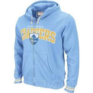  San Diego Chargers Mitchell & Ness Vintage Full Zip Hooded 