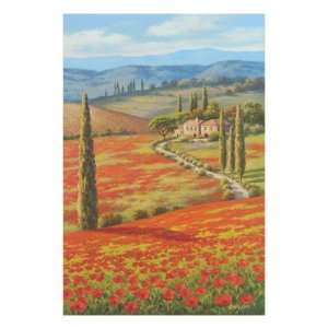  Red Poppy Field Premium Giclee Poster Print by Sung Kim 