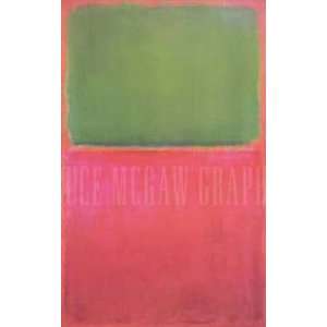 Mark Rothko 19W by 30H  Green, Red, on Orange Super Resin Gloss 1 