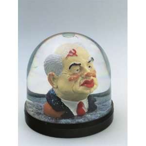 Close Up of a Figurine of Mikhail Gorbachev in a Snow Globe Stretched 