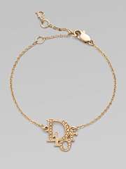    Jeweled Logo Strass Bracelet/Gold  