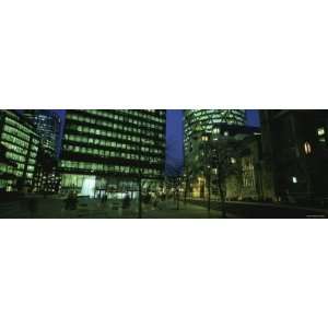 Buildings Lit Up at Night, Sir Norman Foster Building, Swiss Re Tower 