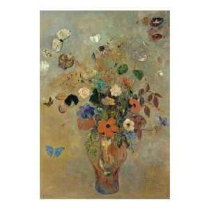 Odilon Redon   Bouquet Of Flowers With Butterflies Giclee
