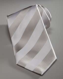 New Avanti Striped Tie, Silver