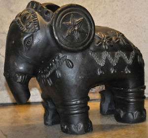 India Black Elephant Bank elaborate designs  