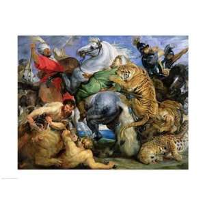  The Tiger Hunt by Peter paul Rubens 24.00X18.00. Art 