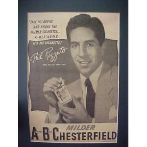 Phil Rizzuto New York Yankees Star Shortstop 1950 Chesterfield 