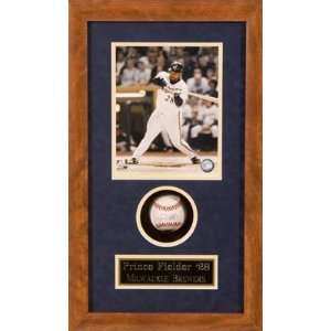 Prince Fielder Autographed Baseball in Custom Shadowbox