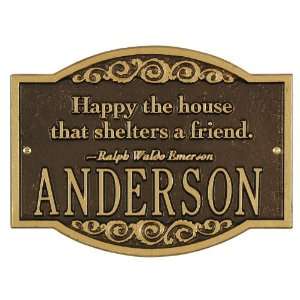  Ralph Waldo Emerson Quote Plaque   Happy the House