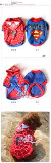 Cute Pet/Dog/Cat Superman OR Spiderman Costume Coat  