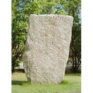 Rune Stone in the Grounds of Uppsala Cathedral, Sweden, Scandinavia 