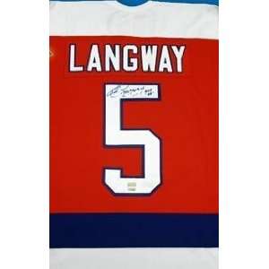  Rod Langway Autographed Hockey Jersey (Washington Capitals 