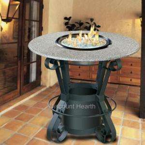   Bar Height Fire Glass Gas Fire Pit Firepit Table Granite Top Complete