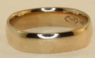 14k yellow gold mens comfort fit wedding band ring gents 6mm vintage 