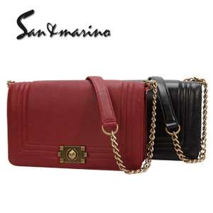 Lambskin Leather Handbag Classic Chain Bag Flap Buckle Purse San 