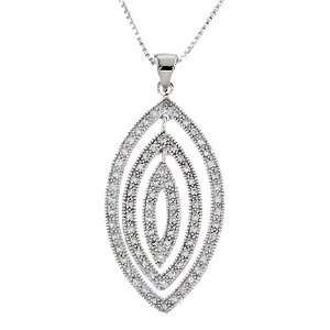 Stacy Keiblers Marquise Cubic Zirconia Sterling Silver Pendant