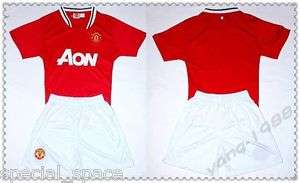   12 Child Red Manchester United Football Club Uniforms age 3 13  